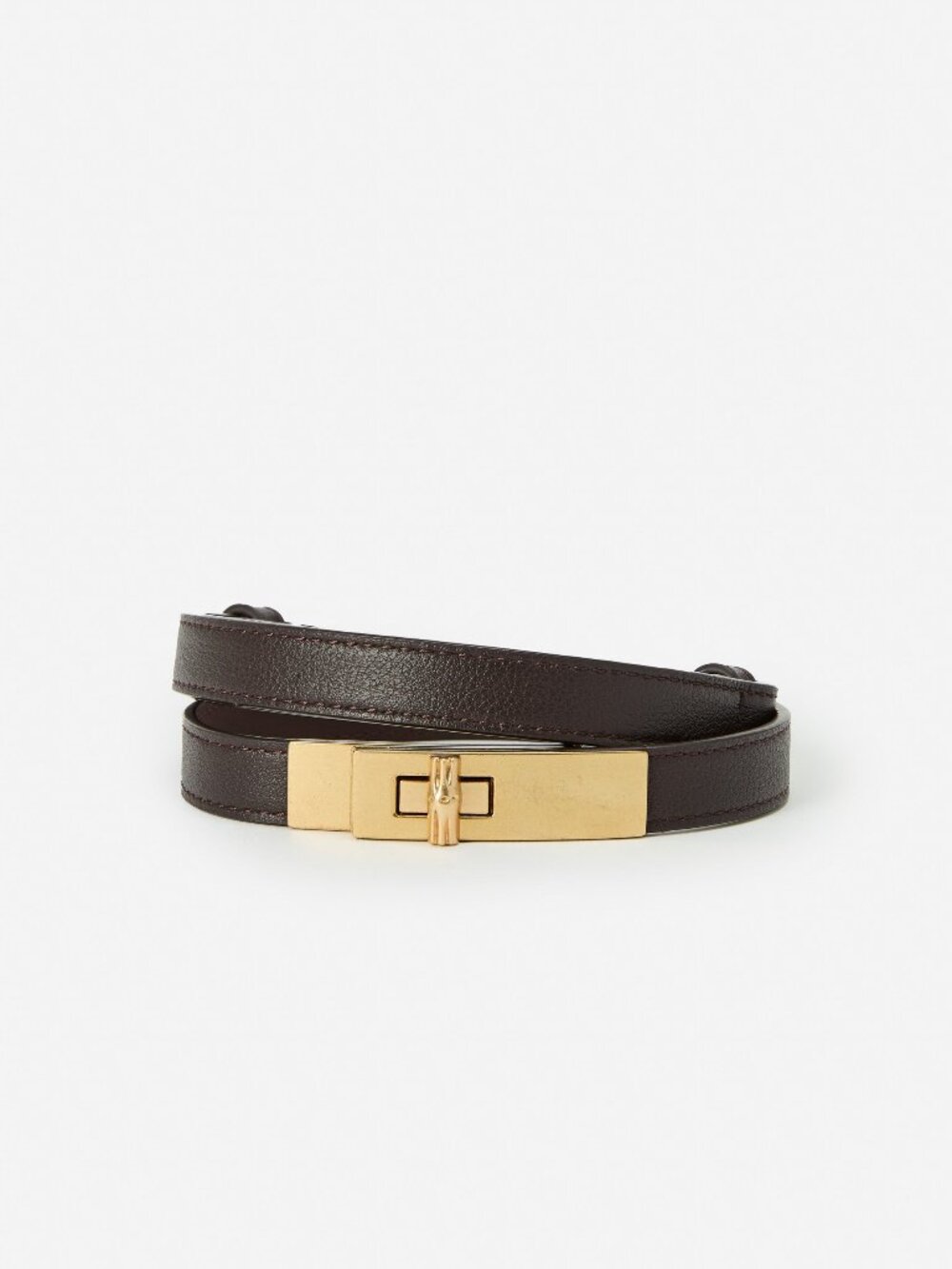 J McLaughlin Liv Leather Belt - Dark Brown NEW